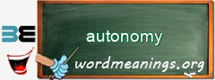 WordMeaning blackboard for autonomy